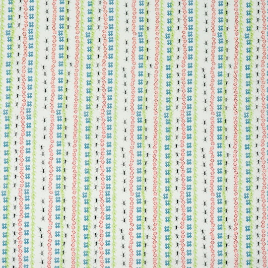 Stitch & Sparkle Maries Collection Picnic Ant Stripe Cotton Fabric
